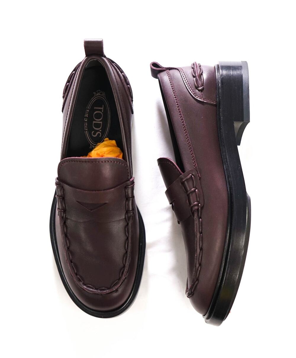 $925 TOD'S - Brown Leather Lug-Sole Loafers - US 8 (7UK)